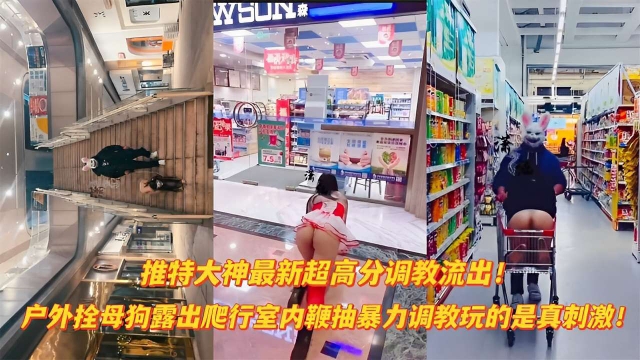 最新流出超震撼大神作品】户外爬行露出双母狗室内调教