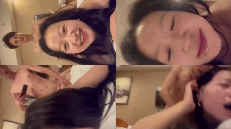 性瘾极大的骚母狗❤️约到帅气小哥被操高潮开心的笑了！